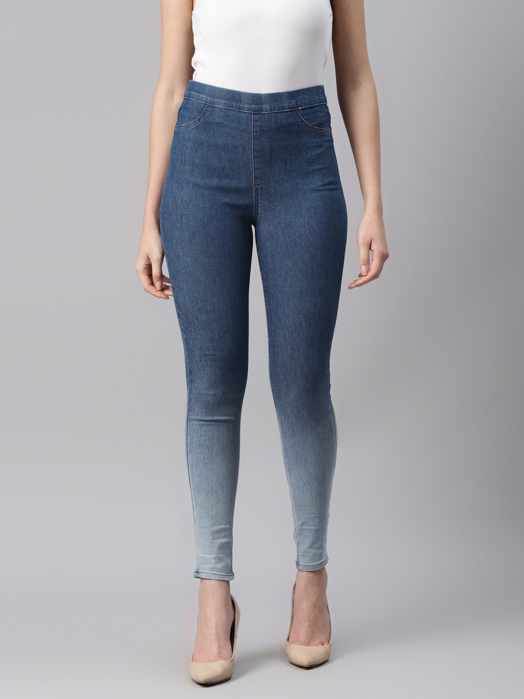 

Marks & Spencer Women Blue Dual Toned Stretchable Jeggings