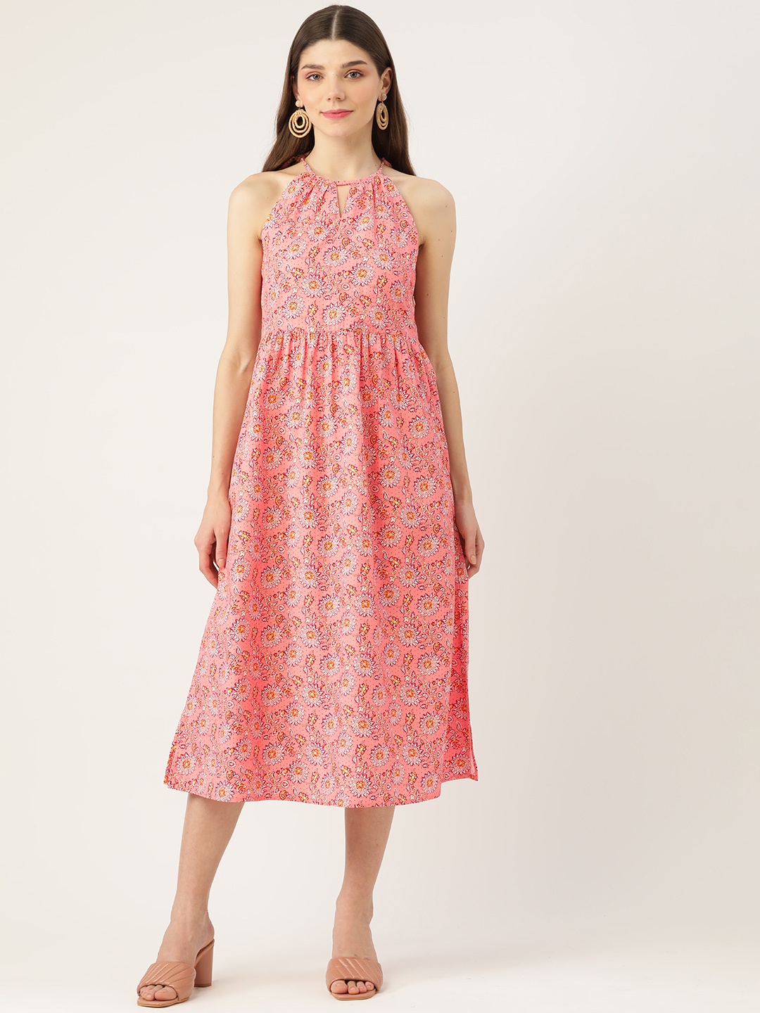 

Aaruvi Ruchi Verma Pink Floral Midi Dress