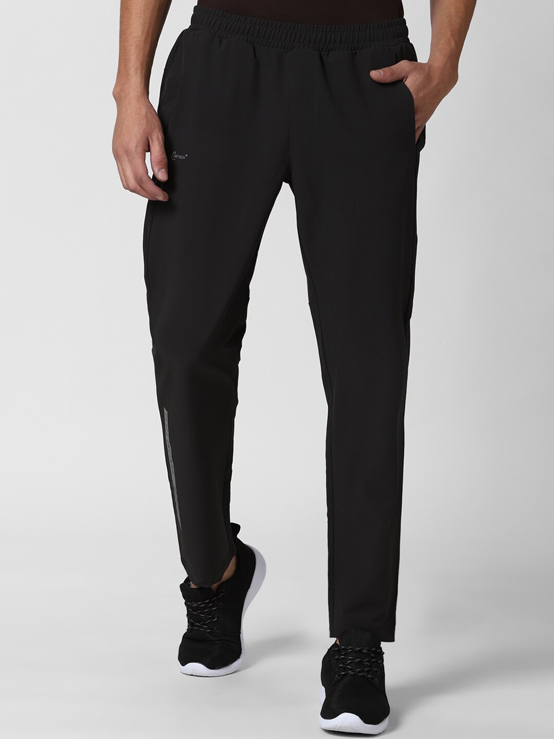 

Peter England Men Black Solid Track Pants