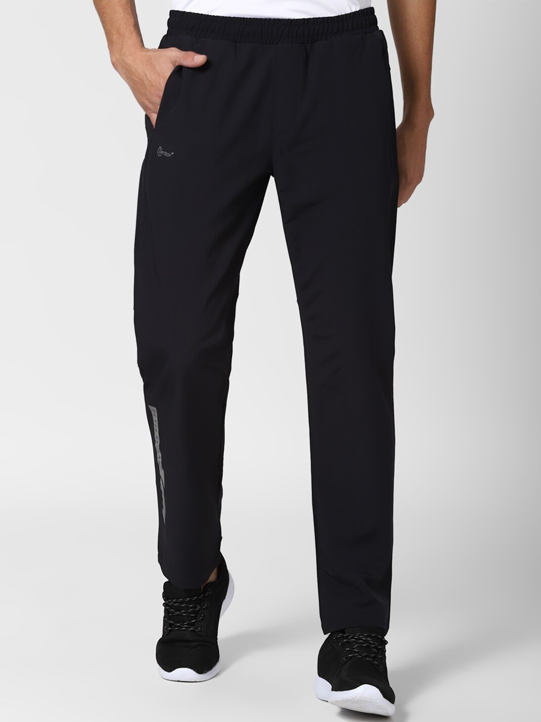 

Peter England Men Black Solid Track Pants