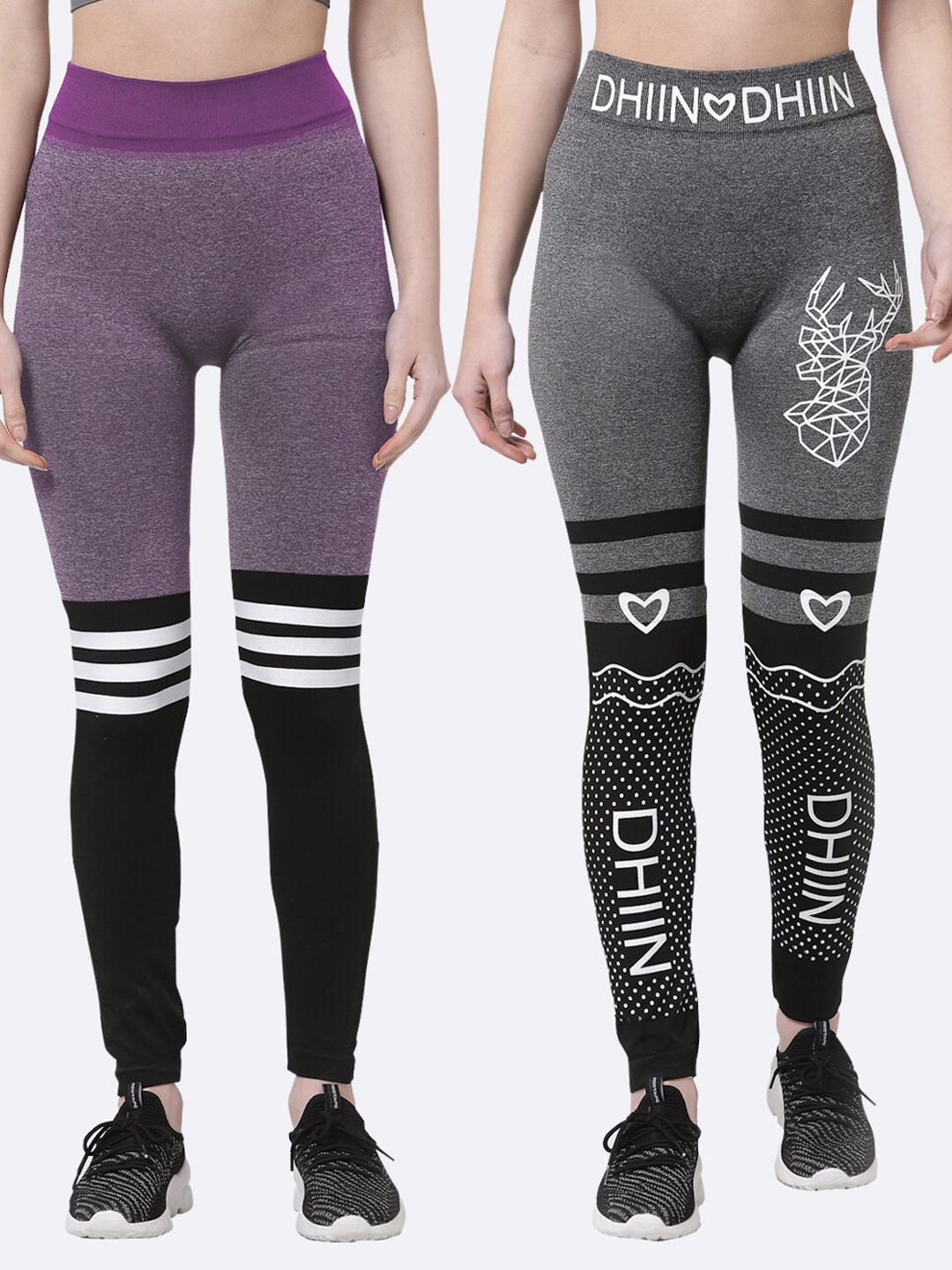 

KLOTTHE Women Pack Of 2 Multi Printed Skinny-Fit Jeggings