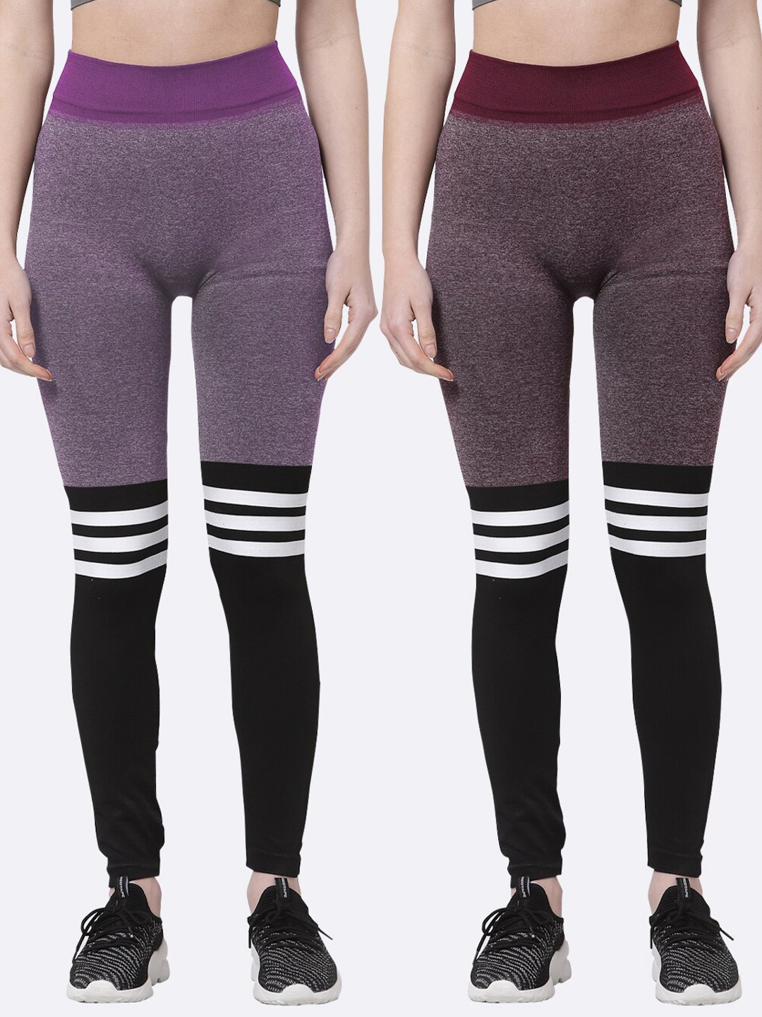 

Klotthe Women Set of 2 Multi Printed Skinny Fit Jeggings