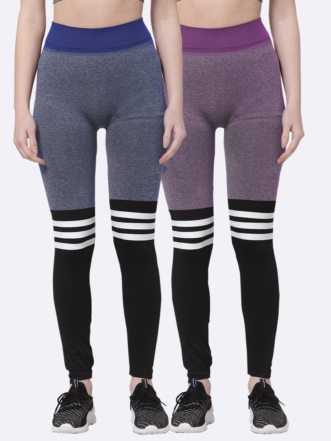 

KLOTTHE Women Set of 2 Multicolor Printed Skinny Fit Jeggings, Multi