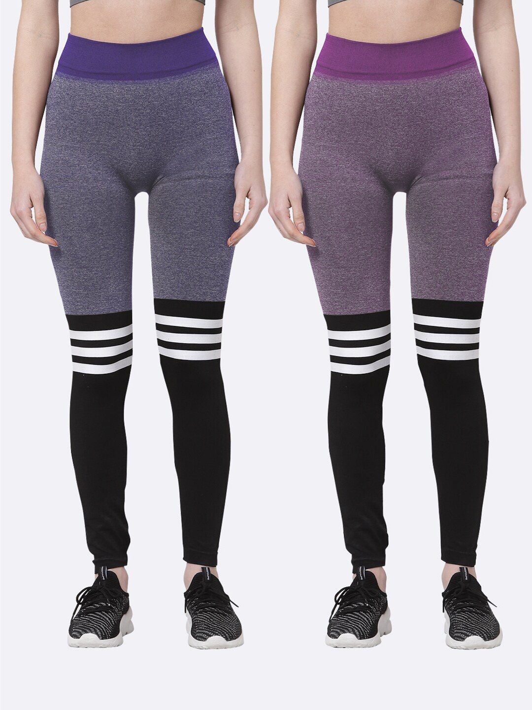 

Klotthe Women Pack Of 2 Purple & Pink Printed Skinny Fit Jeggings