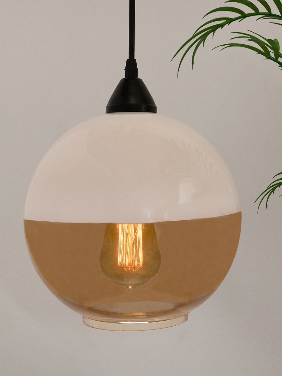 

Homesake Beige Glass Pendant Loft Bar Hanging Ceiling Lamp