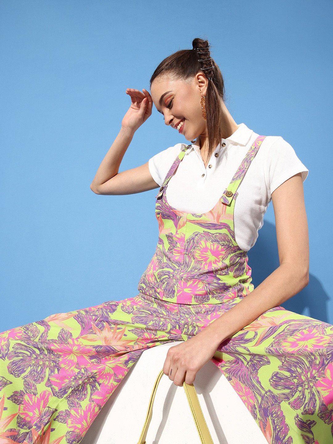

DressBerry Women Attractive Lime Green Printed Joyful Jumpsuit