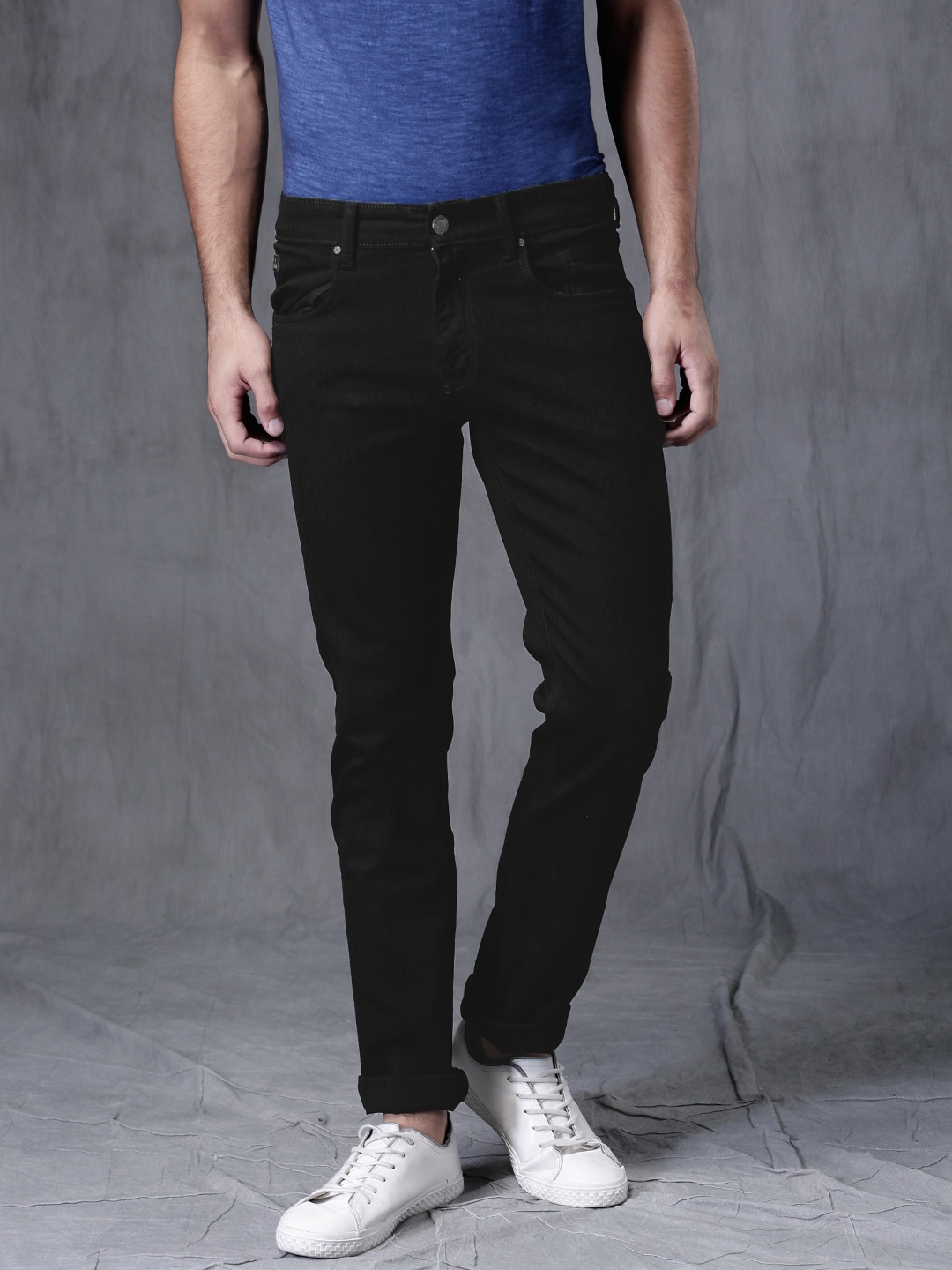 

WROGN Men Black Slim Fit Stretchable Jeans