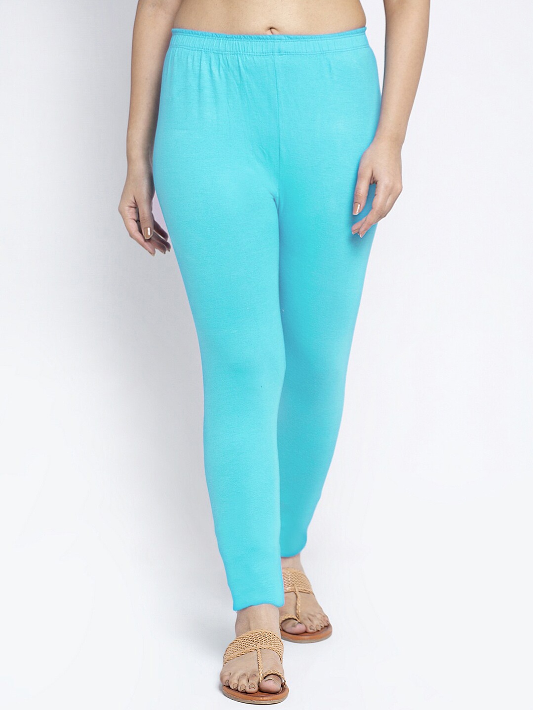 

Jinfo Women Blue Solid Leggings
