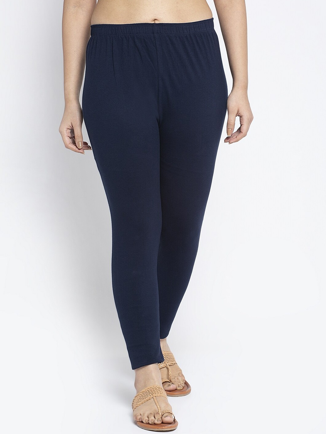 

Jinfo Women Navy Blue Solid Cotton Lycra Legging