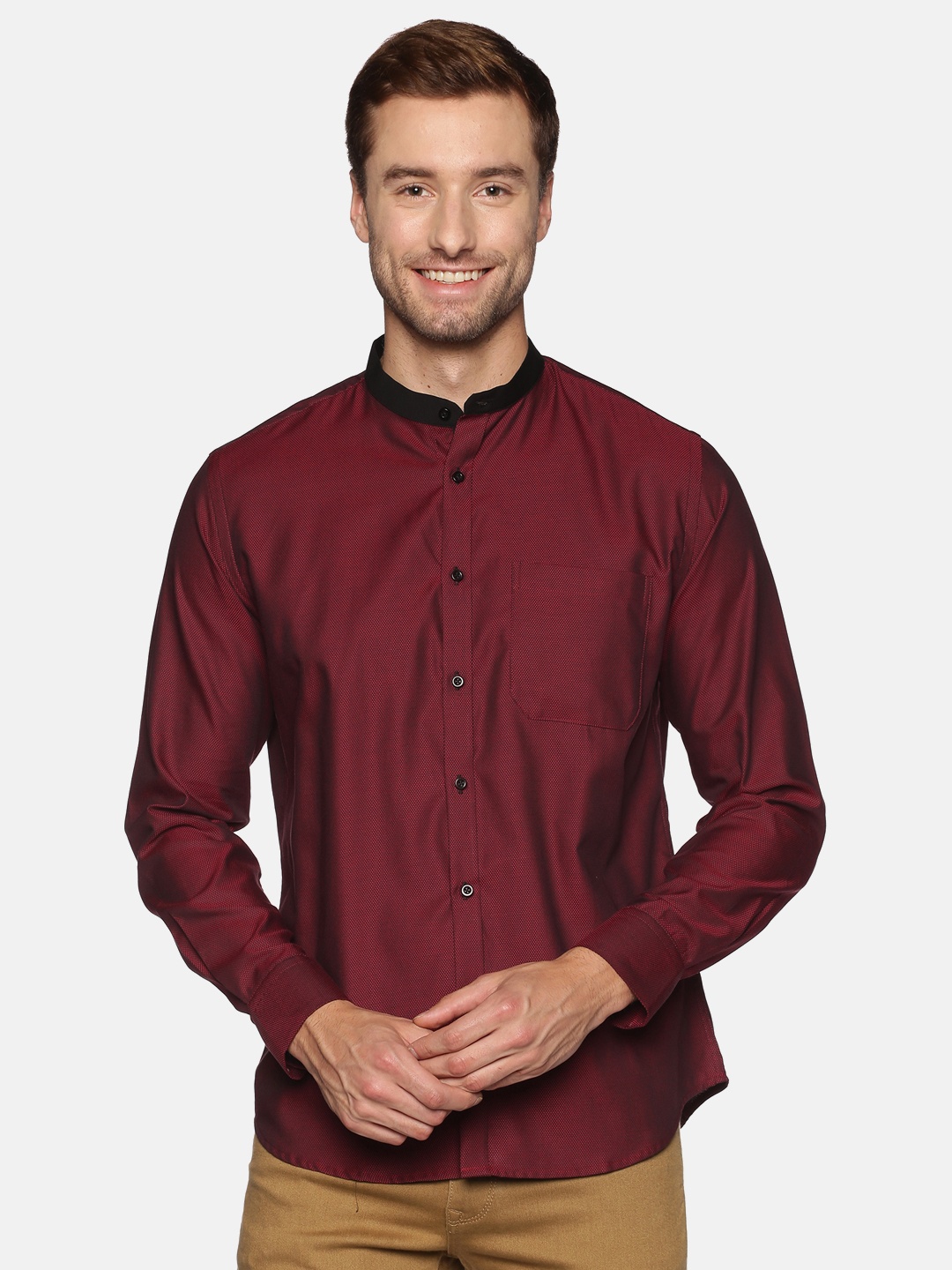 

DON VINO Men Maroon Relaxed Slim Fit Party Shirt