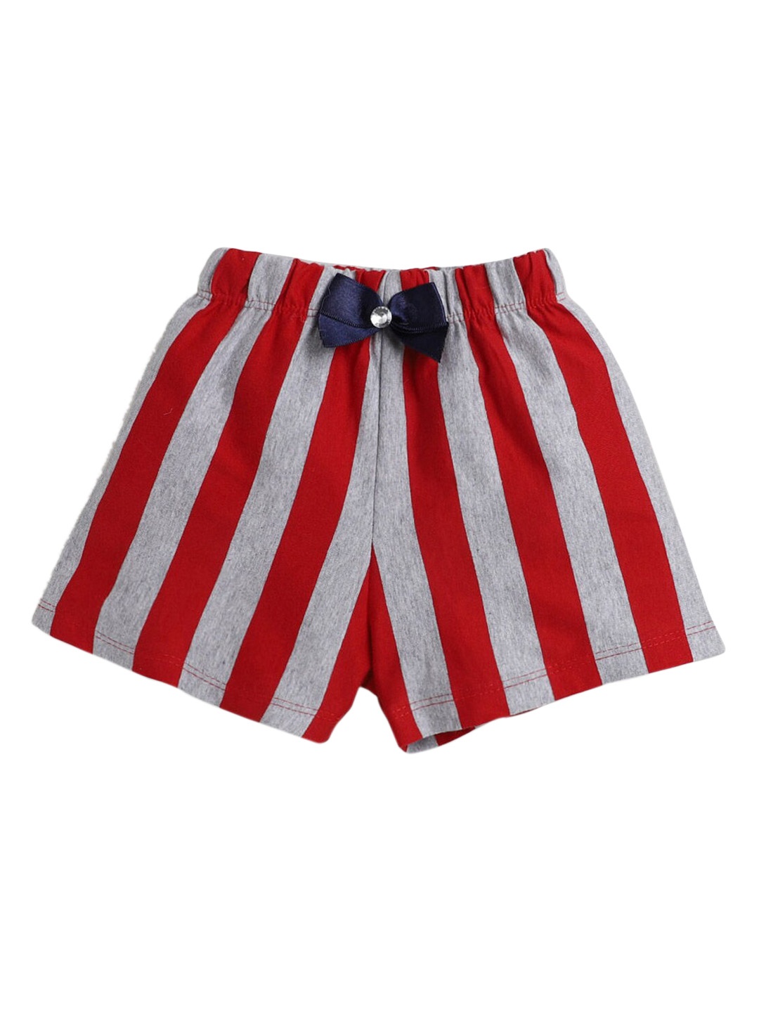 

Hopscotch Girls Red & Grey Striped Shorts