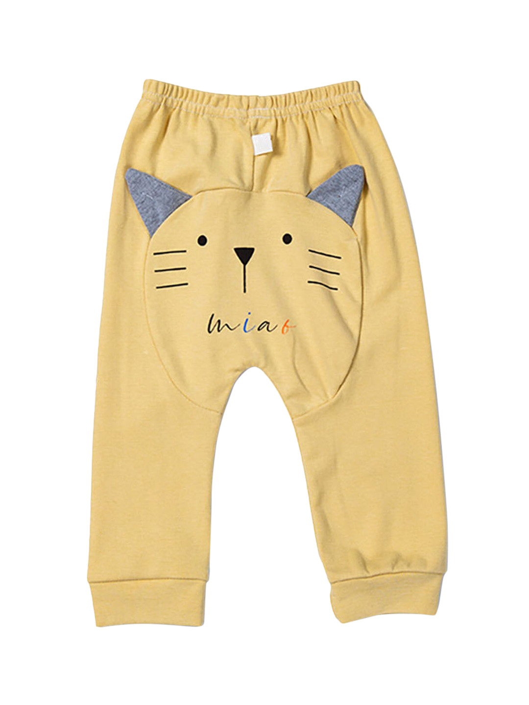 

Hopscotch Unisex Kids Yellow Pure Cotton Joggers