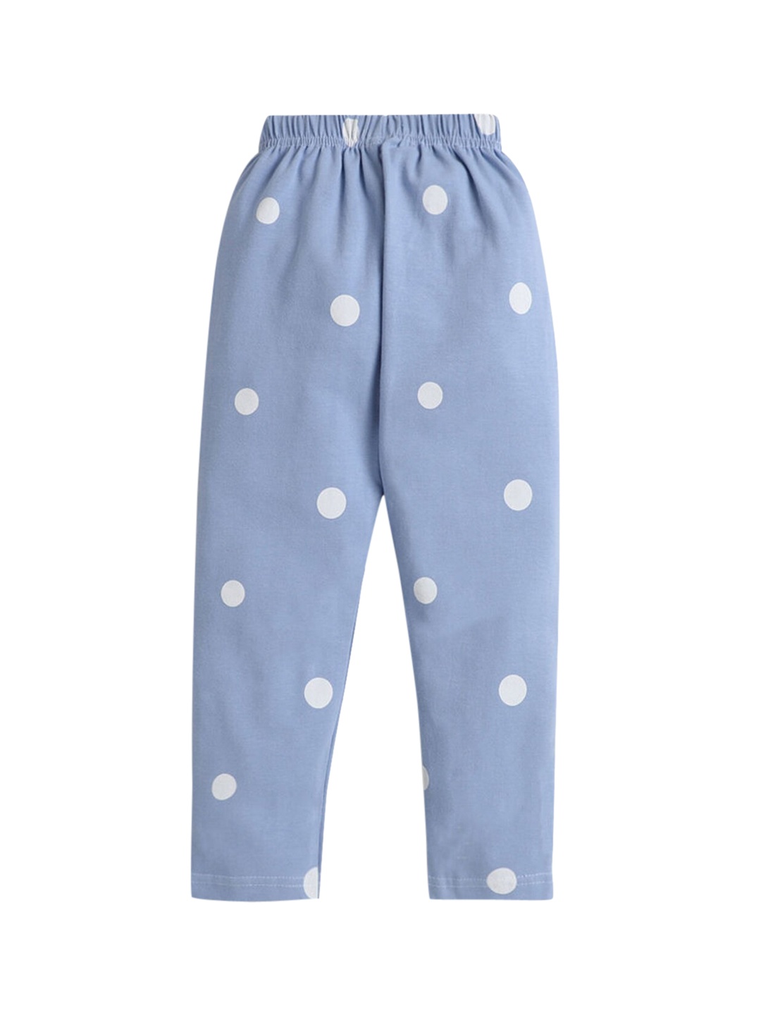 

Hopscotch Girls Blue & White Printed Cotton Ankle Length Leggings