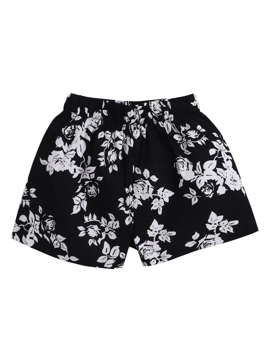 

Hopscotch Girls Black Floral Printed Shorts