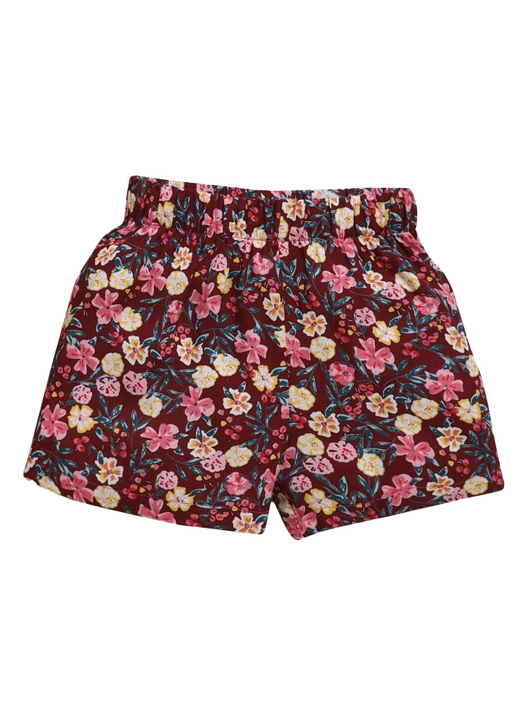 

Hopscotch Girls Brown Floral Printed Shorts