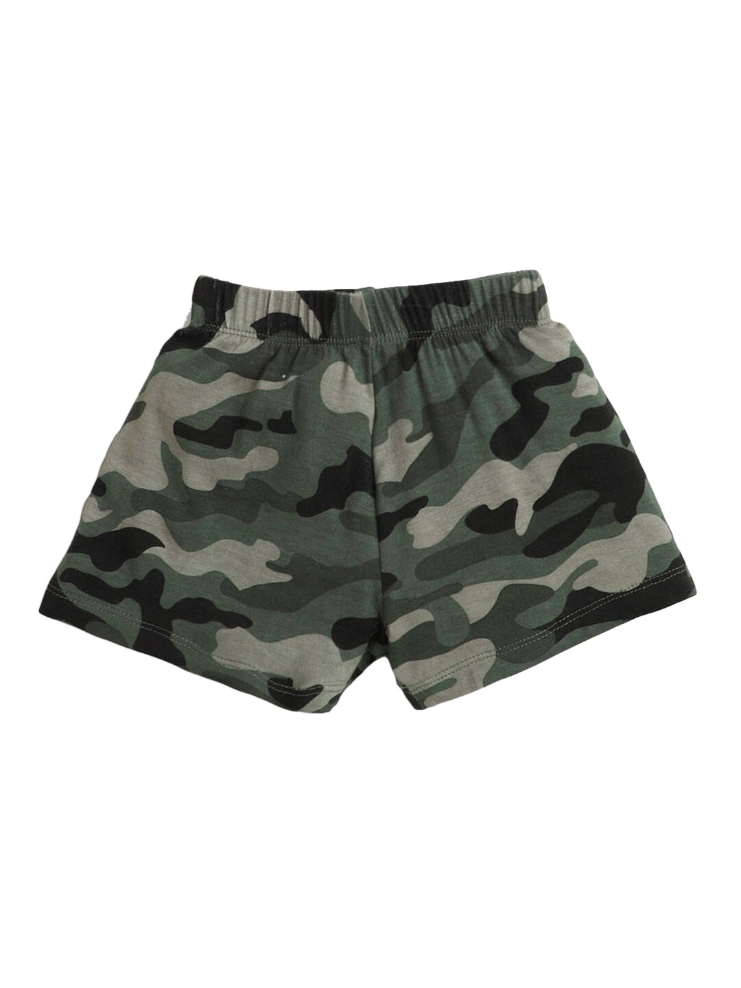 

Hopscotch Girls Olive Green & Black Camouflage Printed Shorts