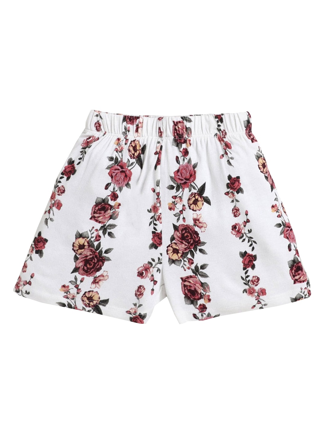 

Hopscotch Girls White Floral Printed Shorts