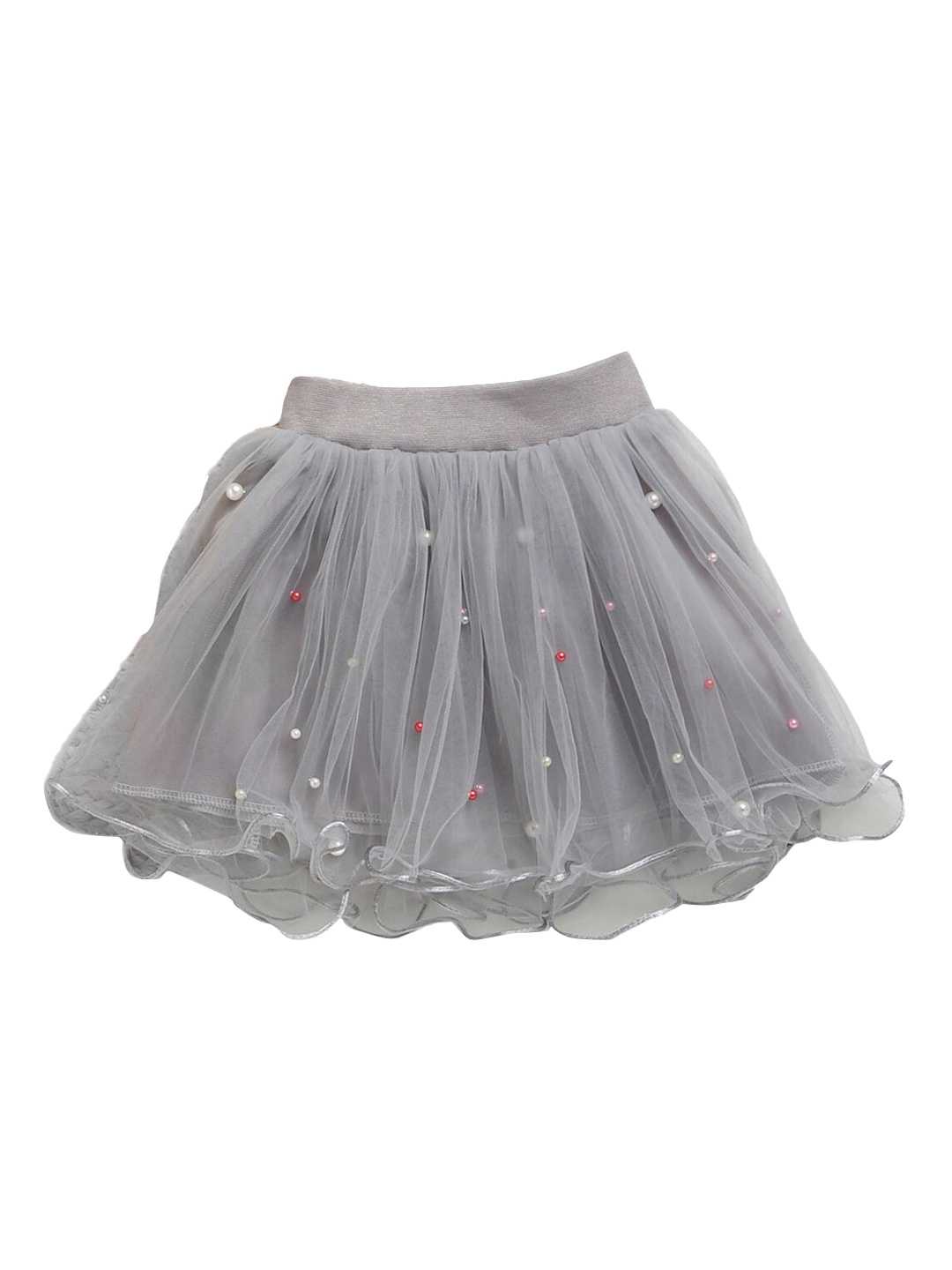 

Hopscotch Girls Grey Embellished Flared Above Knee Tulle Skirt