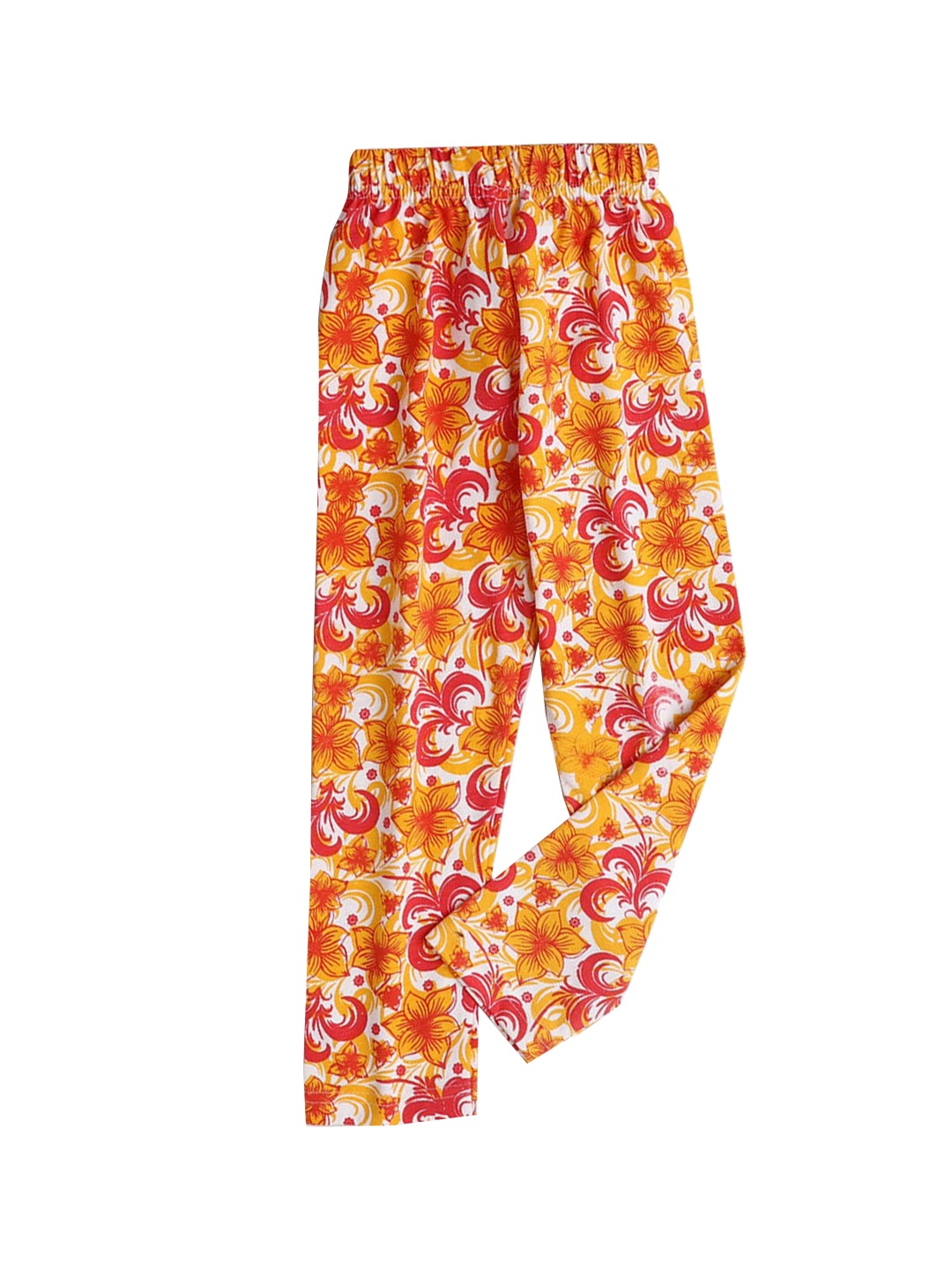 

Hopscotch Girls Orange & Red Printed Pure Cotton Ankle-Length Leggings