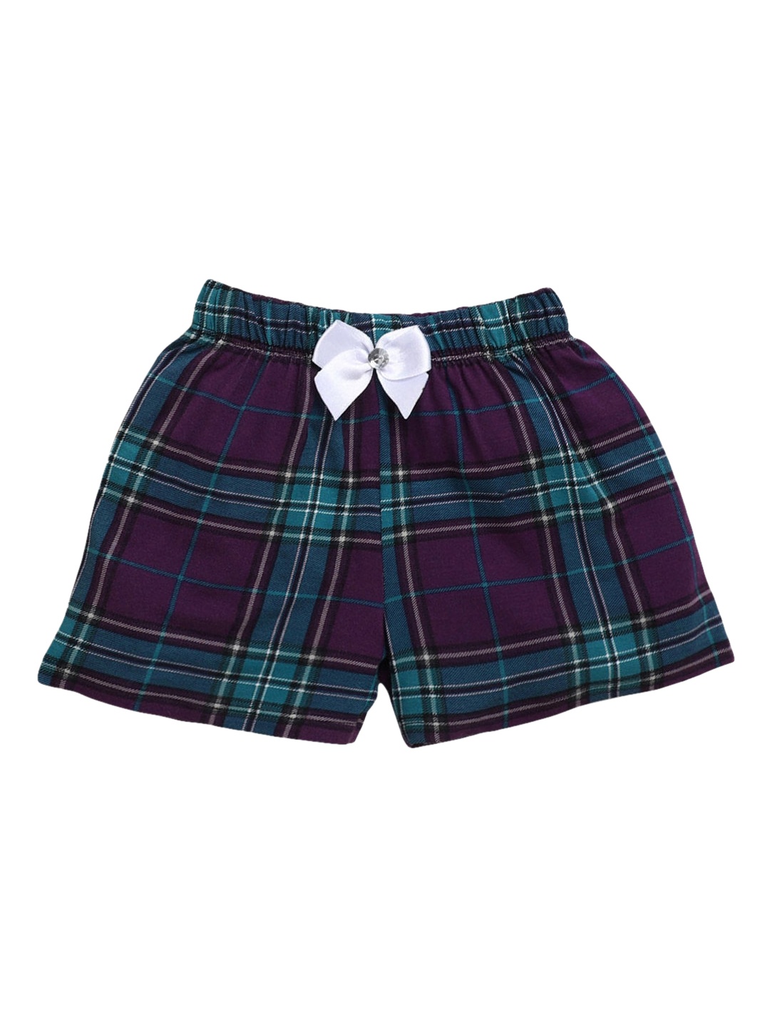 

Hopscotch Girls Violet Checked Regular Shorts