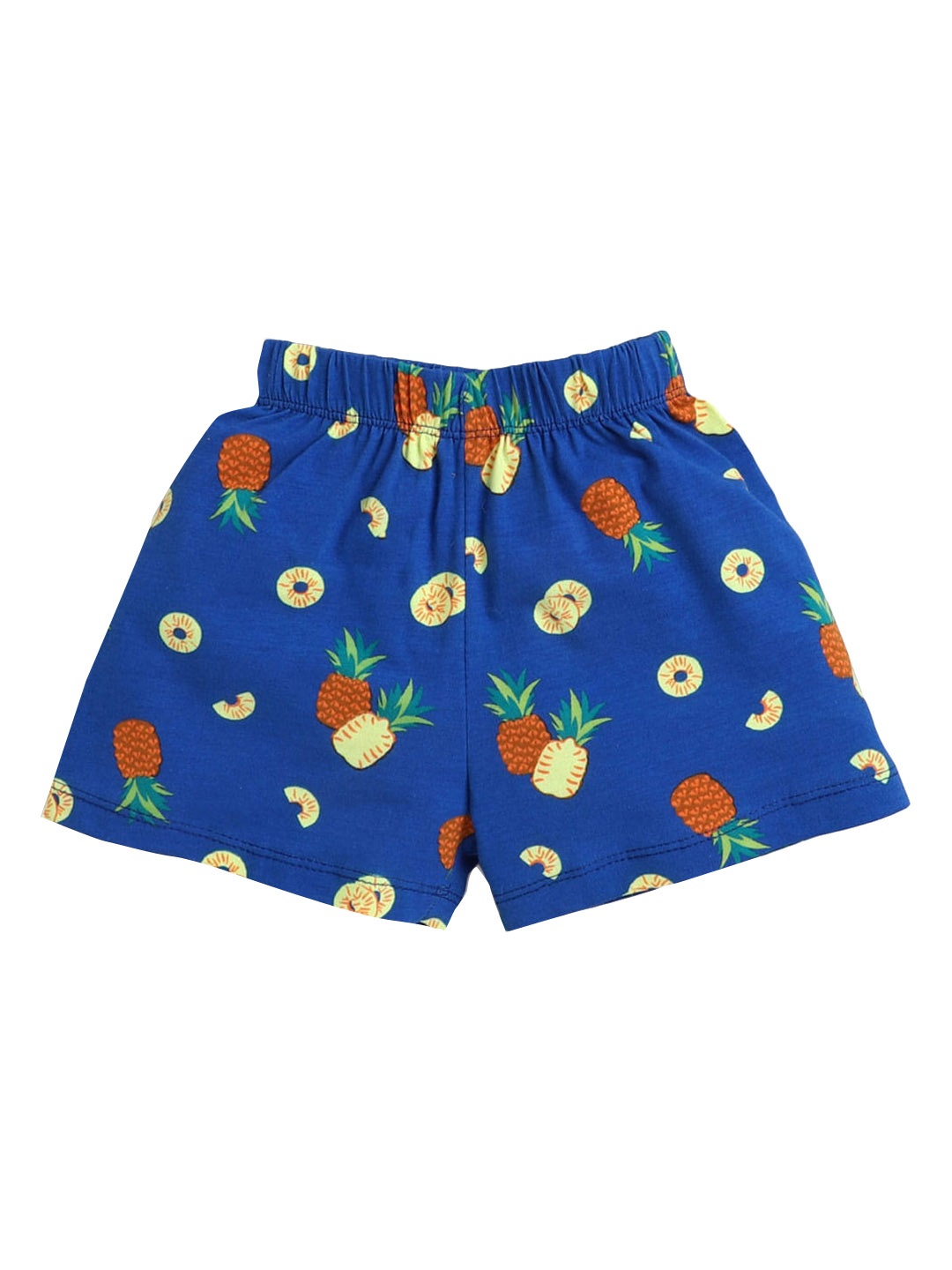 

Hopscotch Girls Blue Printed Regular Fit Shorts