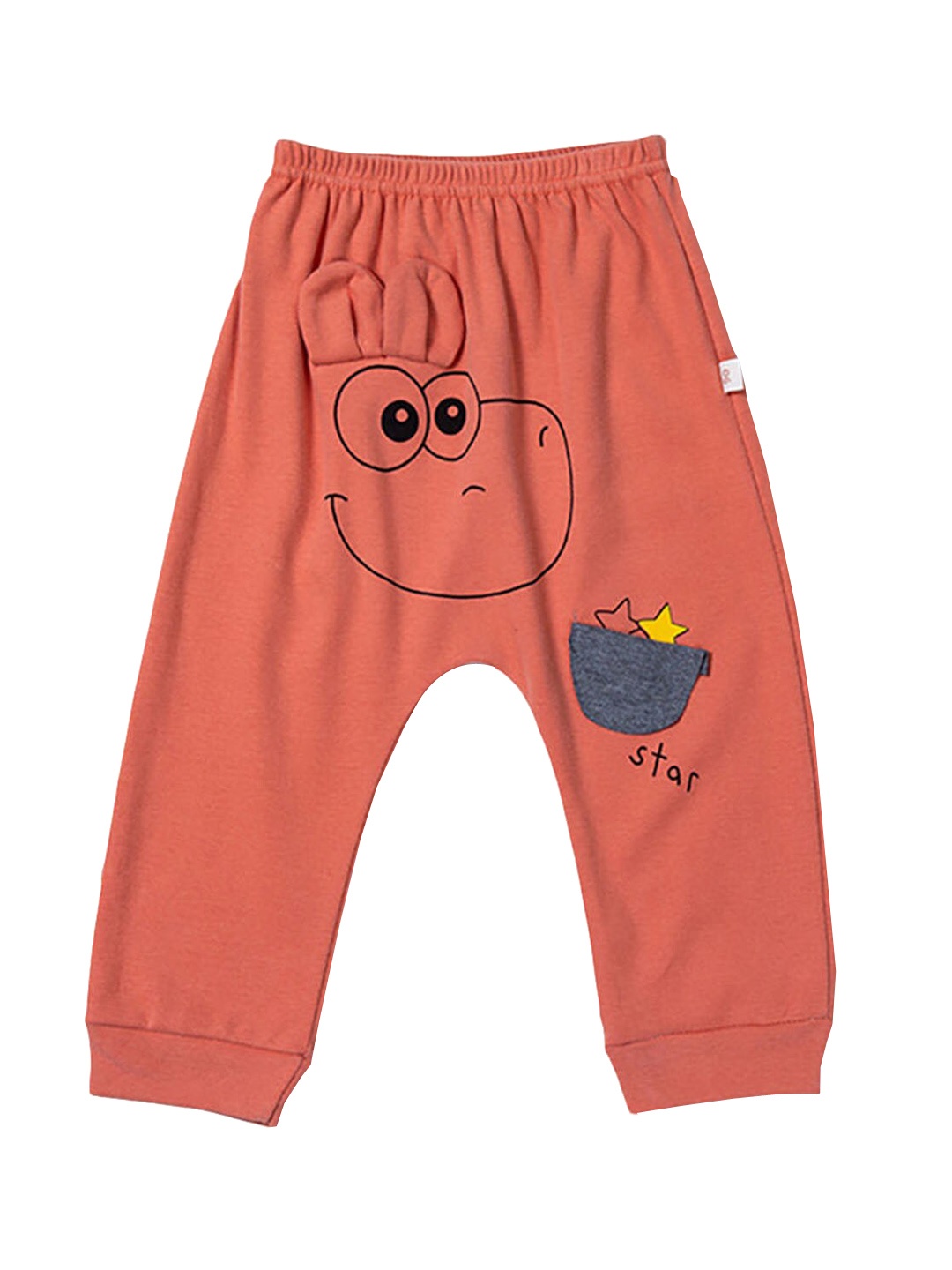 

Hopscotch Kids Orange Printed Easy Wash Joggers