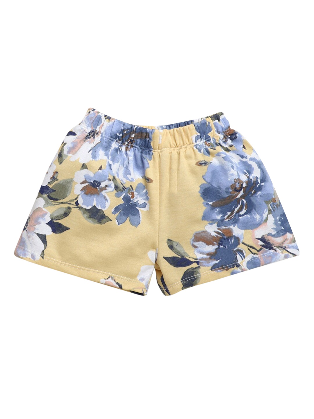 

Hopscotch Girls Yellow Floral Printed Shorts