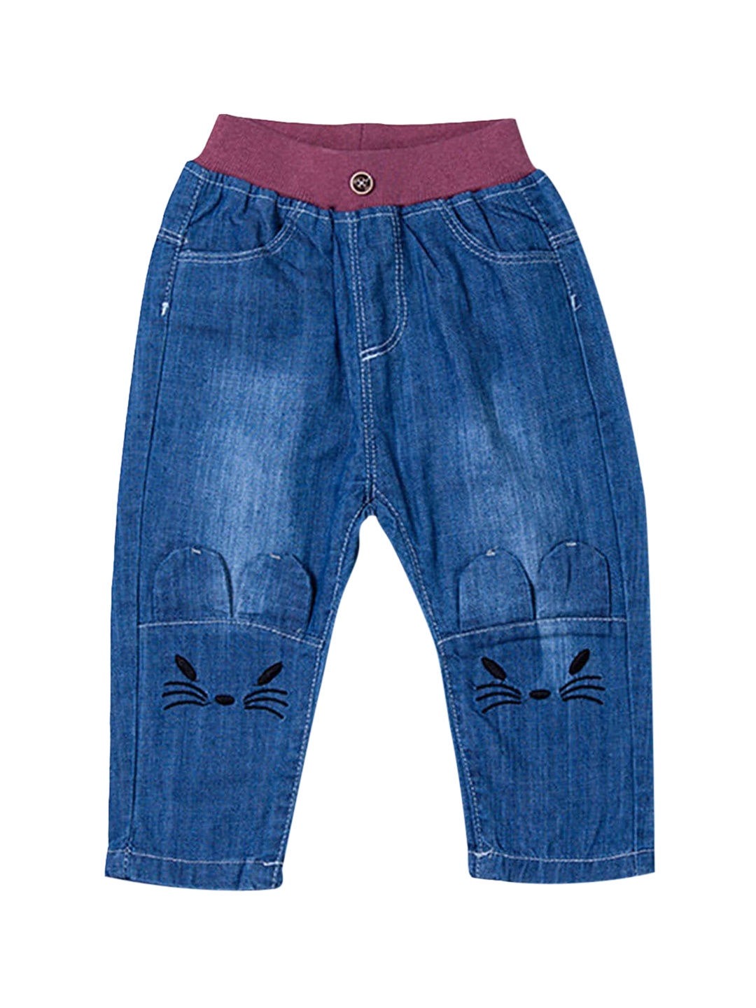 

Hopscotch Girls Blue Mildly Distressed Light Fade Regular Fit Jeans