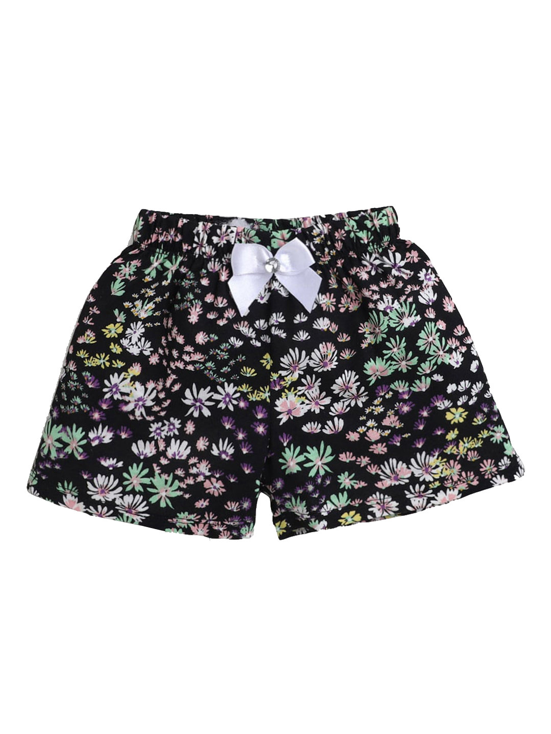 

Hopscotch Girls Black Floral Printed Shorts
