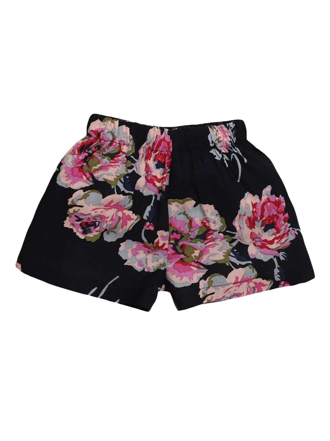 

Hopscotch Girls Black Floral Printed Shorts