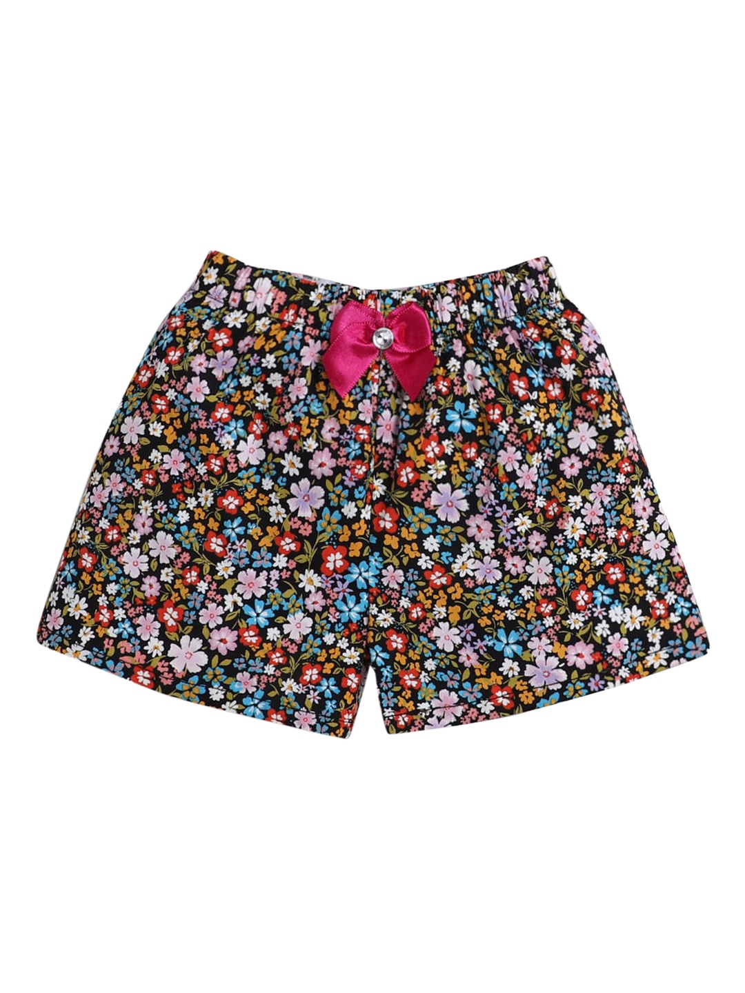 

Hopscotch Girls Multicoloured Floral Printed Shorts, Multi