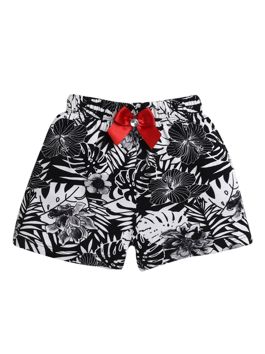

Hopscotch Girls Black Floral Printed Shorts