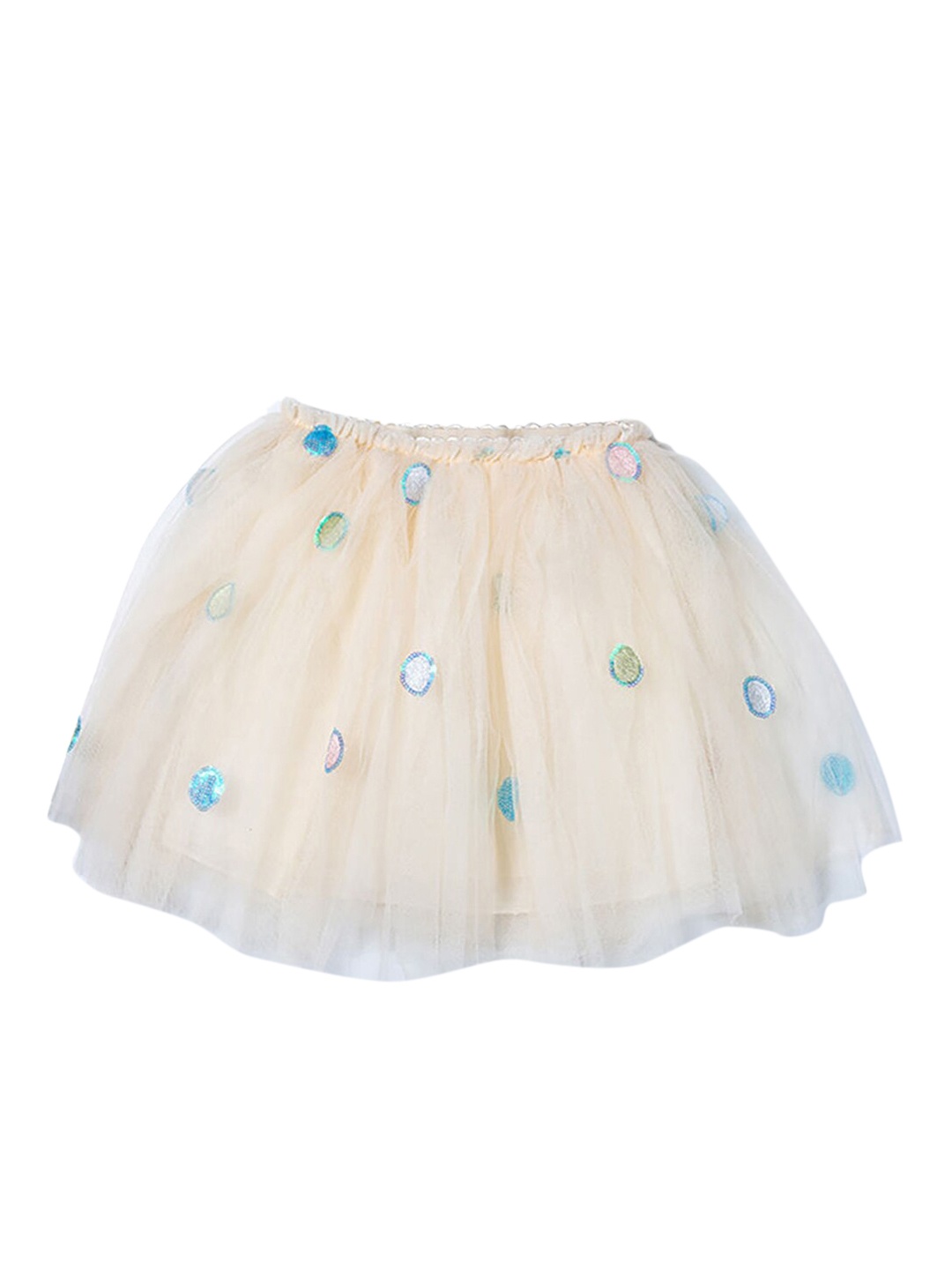 

Hopscotch Girls Beige Embellished A-line Skirt