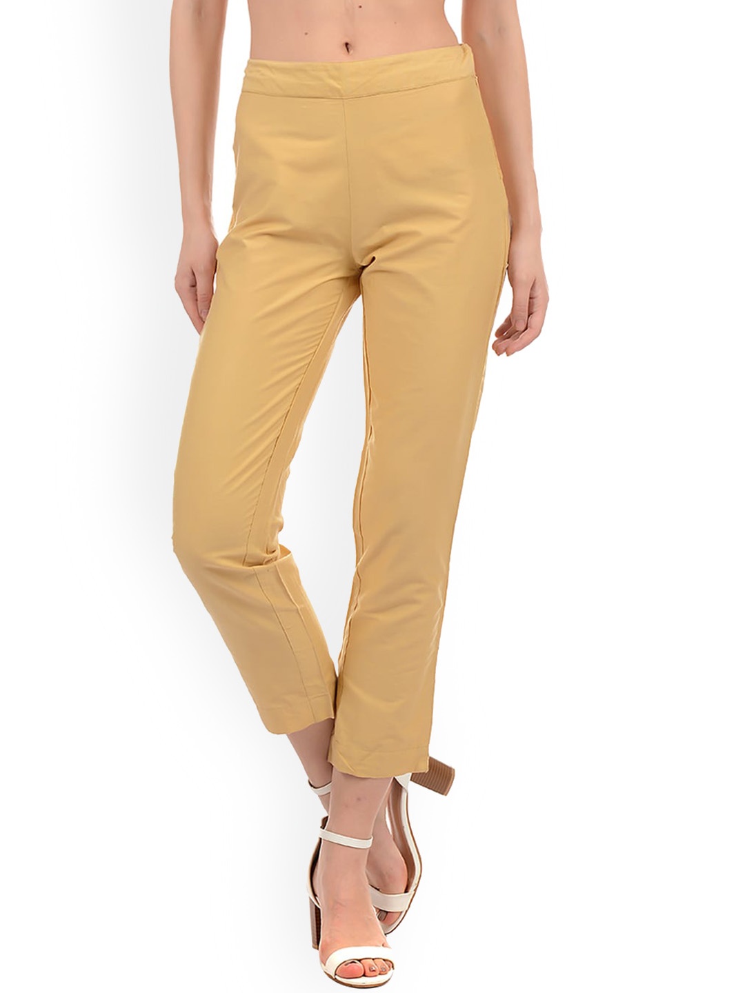 

Ethnicity Women Beige Cigarette Trousers