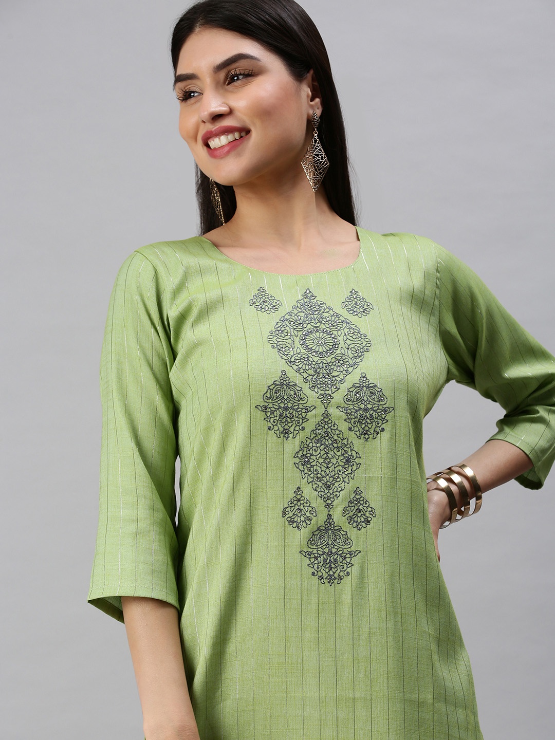 

SHOWOFF Women Green Printed Kurta