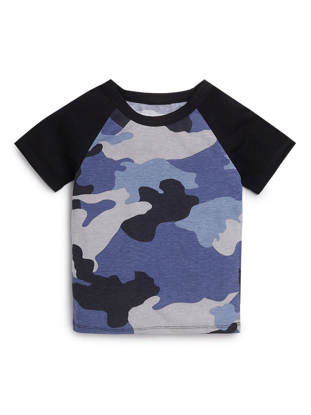 

Hopscotch Boys Blue & Grey Camouflage Printed T-shirt