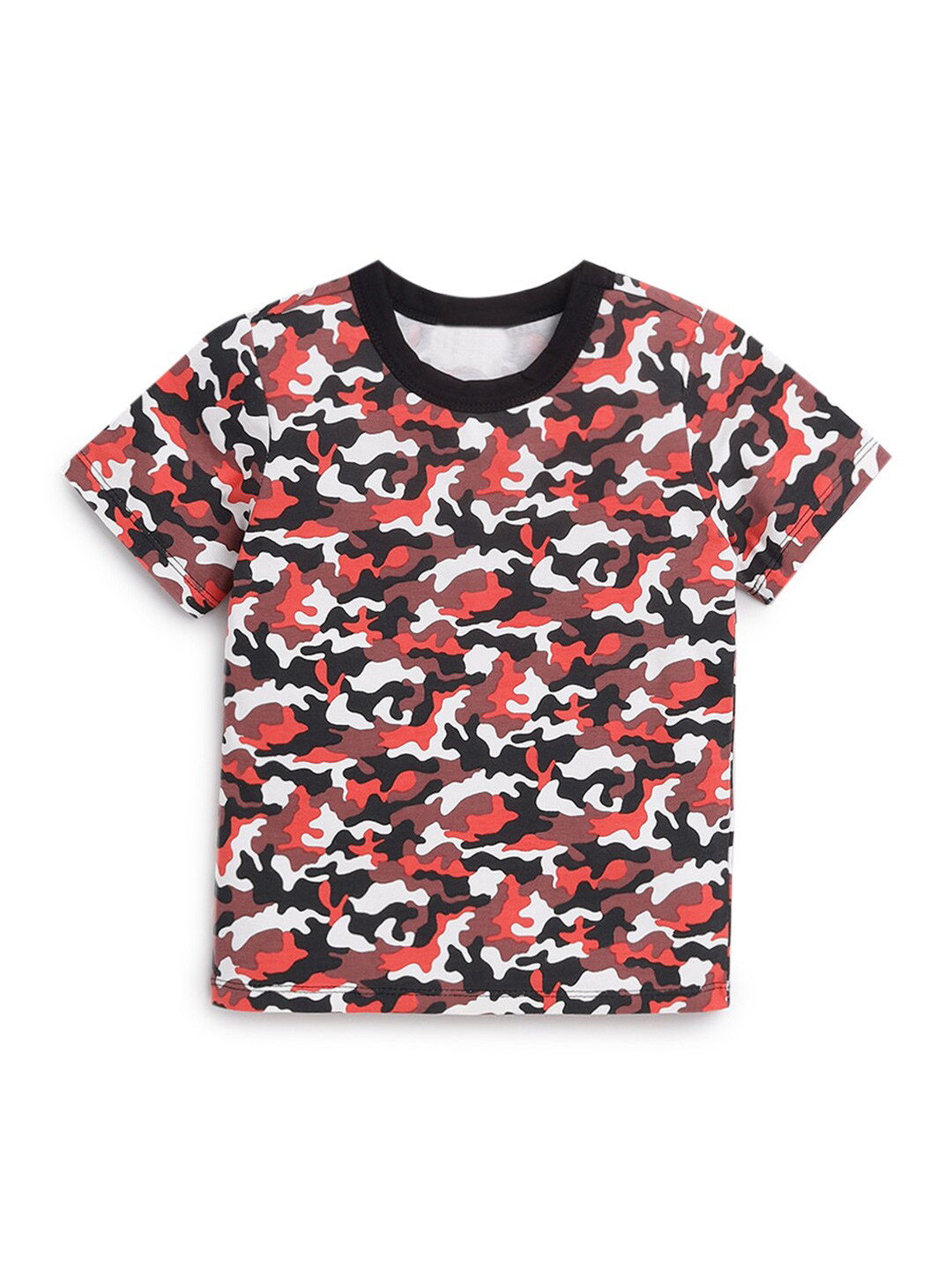 

Hopscotch Boys Red & White Camouflage Printed T-shirt