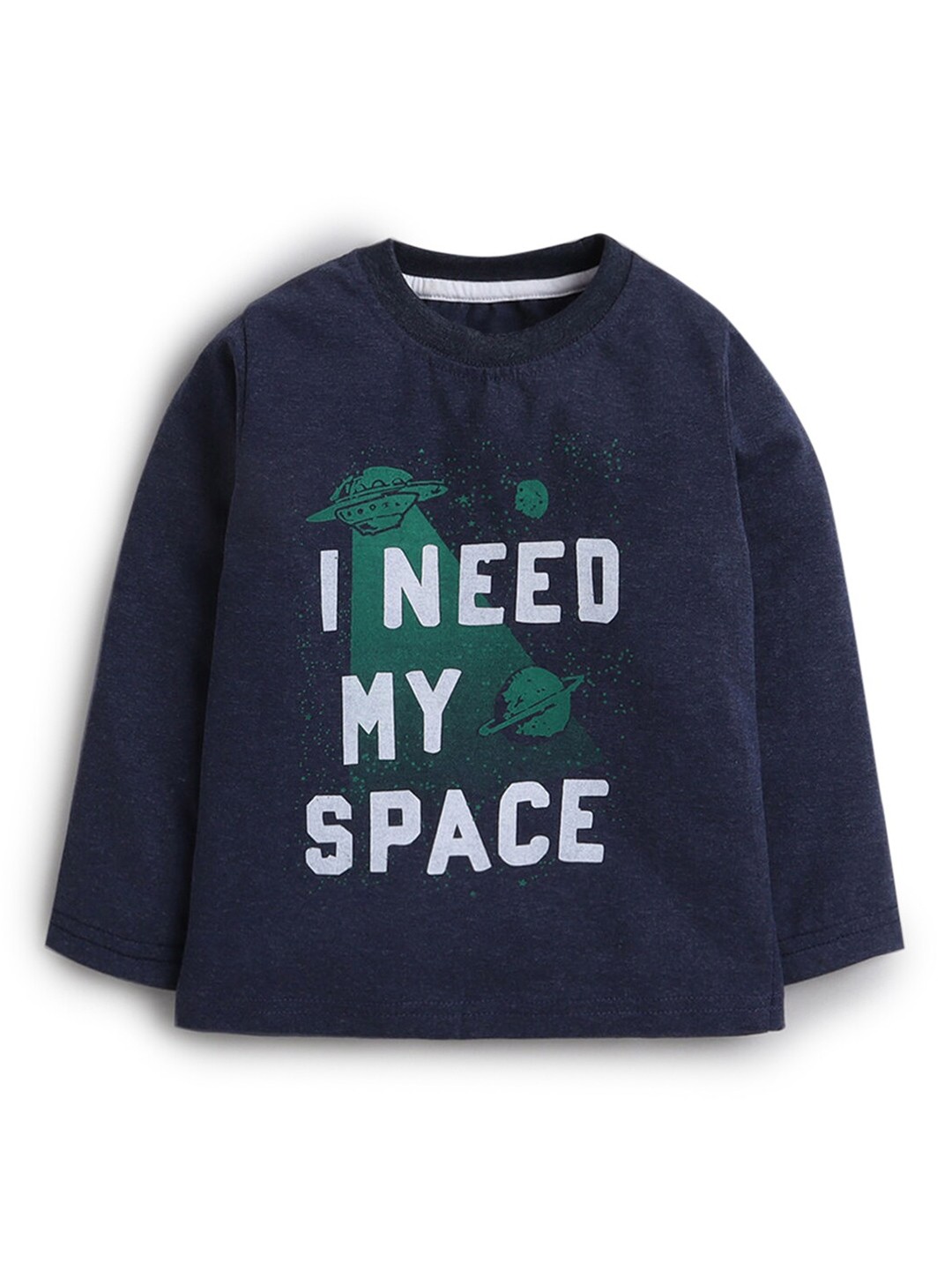 

Hopscotch Boys Blue Typography Printed T-shirt