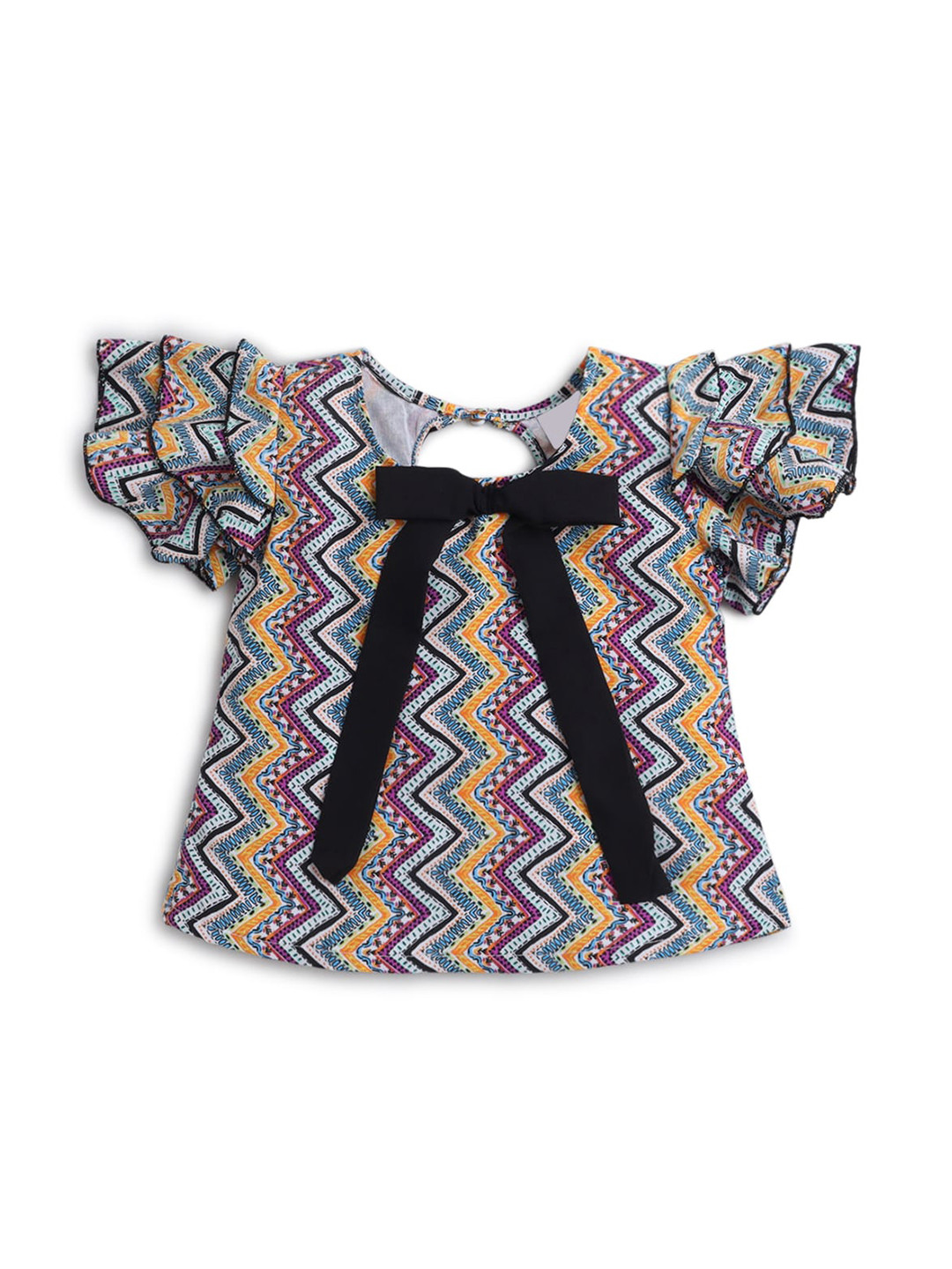 

Hopscotch Girls Multicoloured Print Cotton Top, Multi