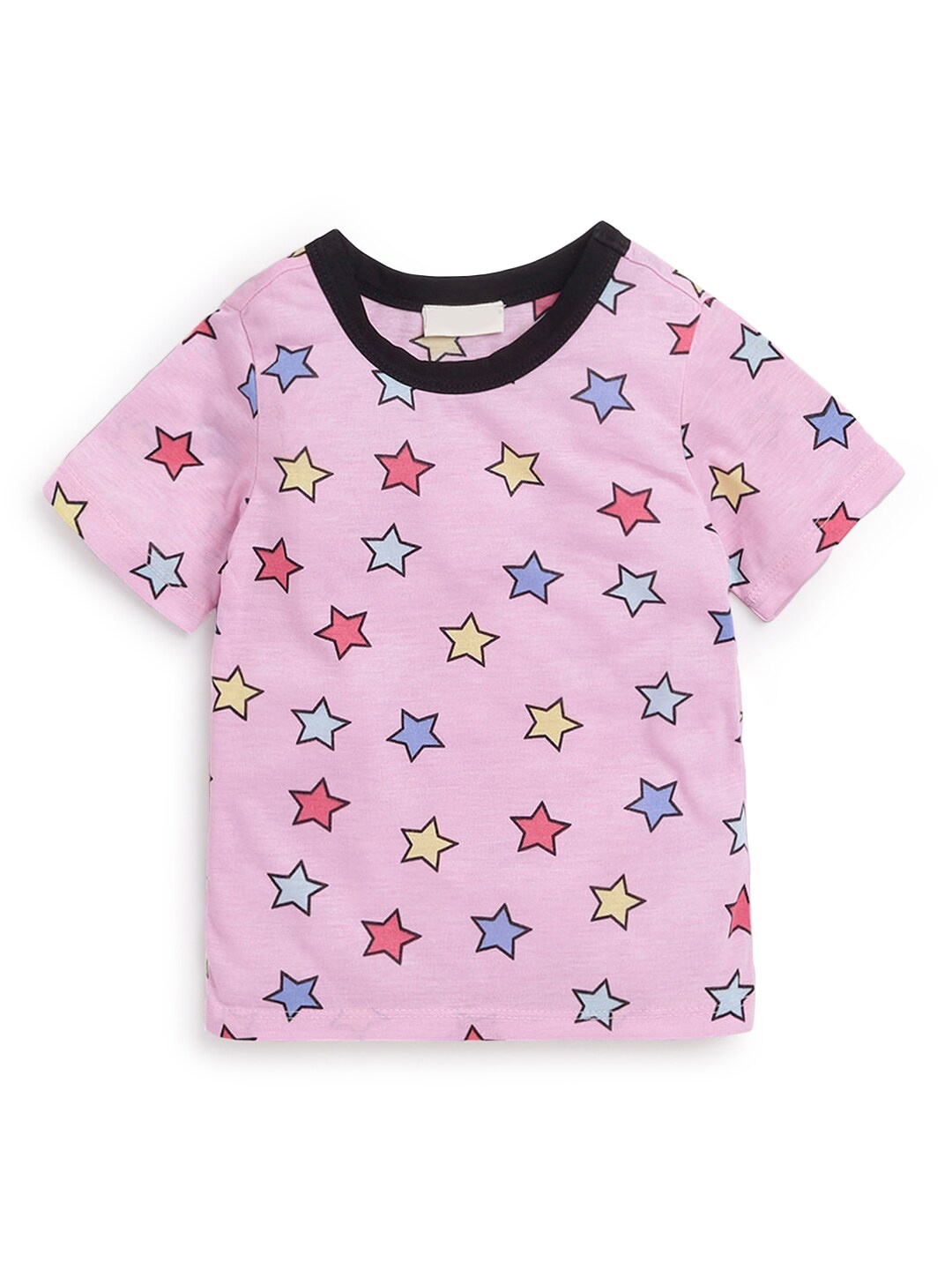 

Hopscotch Boys Pink & Yellow Star Printed T-shirt