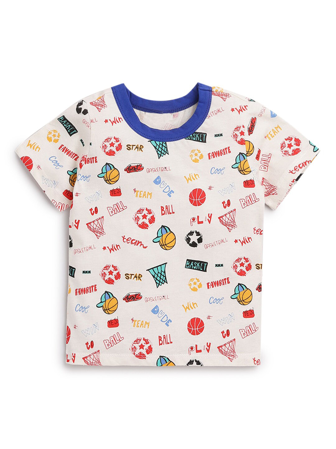 

Hopscotch Boys White & Red Printed T-shirt