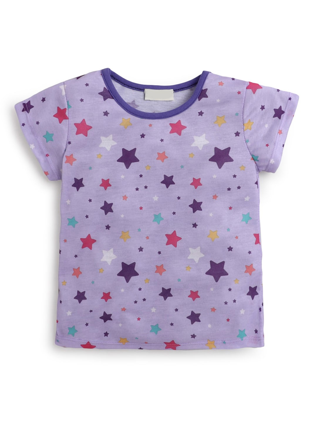 

Hopscotch Girls Purple Printed T-shirt