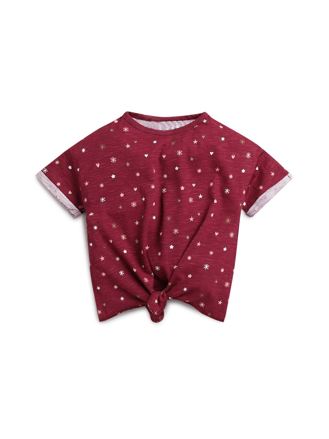 

Hopscotch Girls Purple Printed Cotton T-shirt