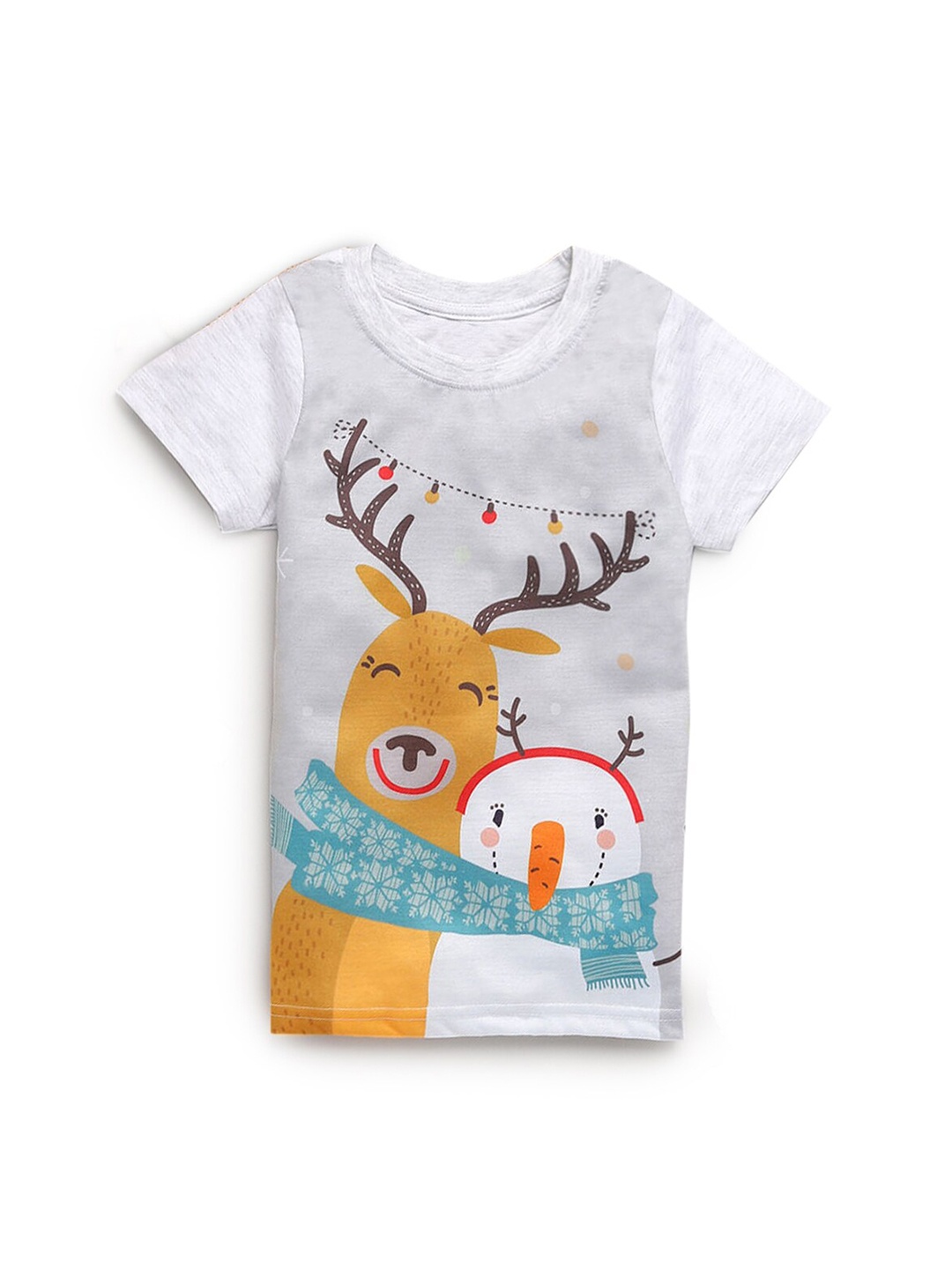 

Hopscotch Girls Grey & Yellow Printed T-shirt