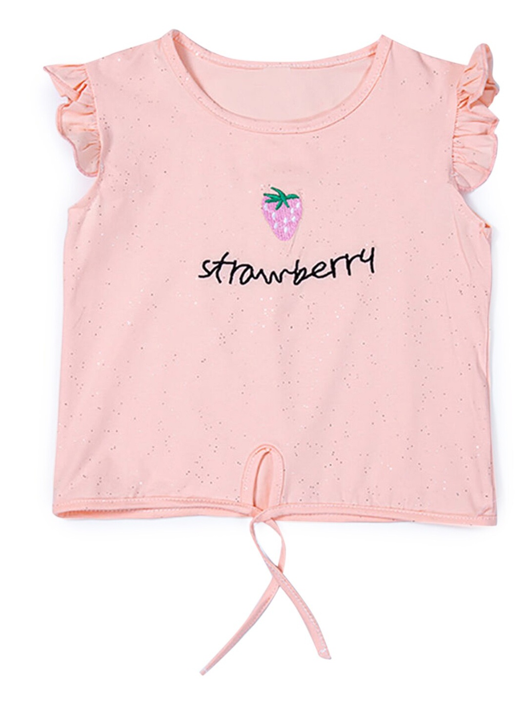 

Hopscotch Girls Pink & Black Typography Printed T-shirt