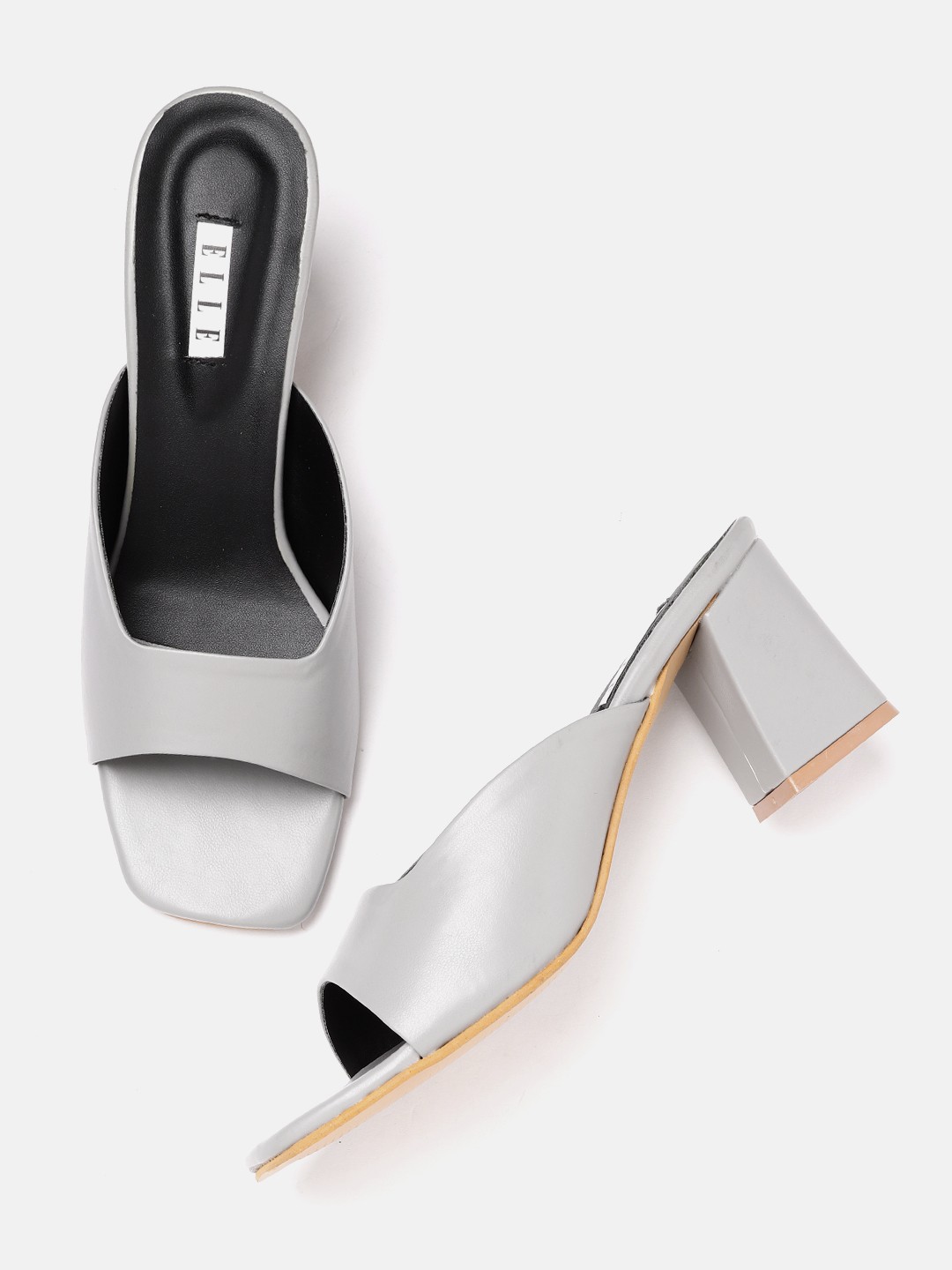 

ELLE Grey Solid Block Heels