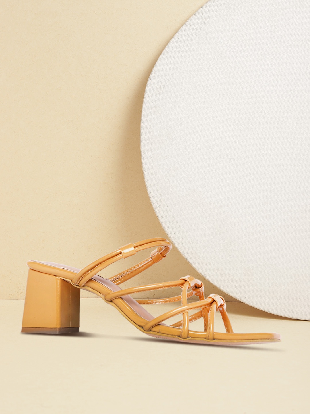 

ELLE Mustard Yellow Solid Block Heels