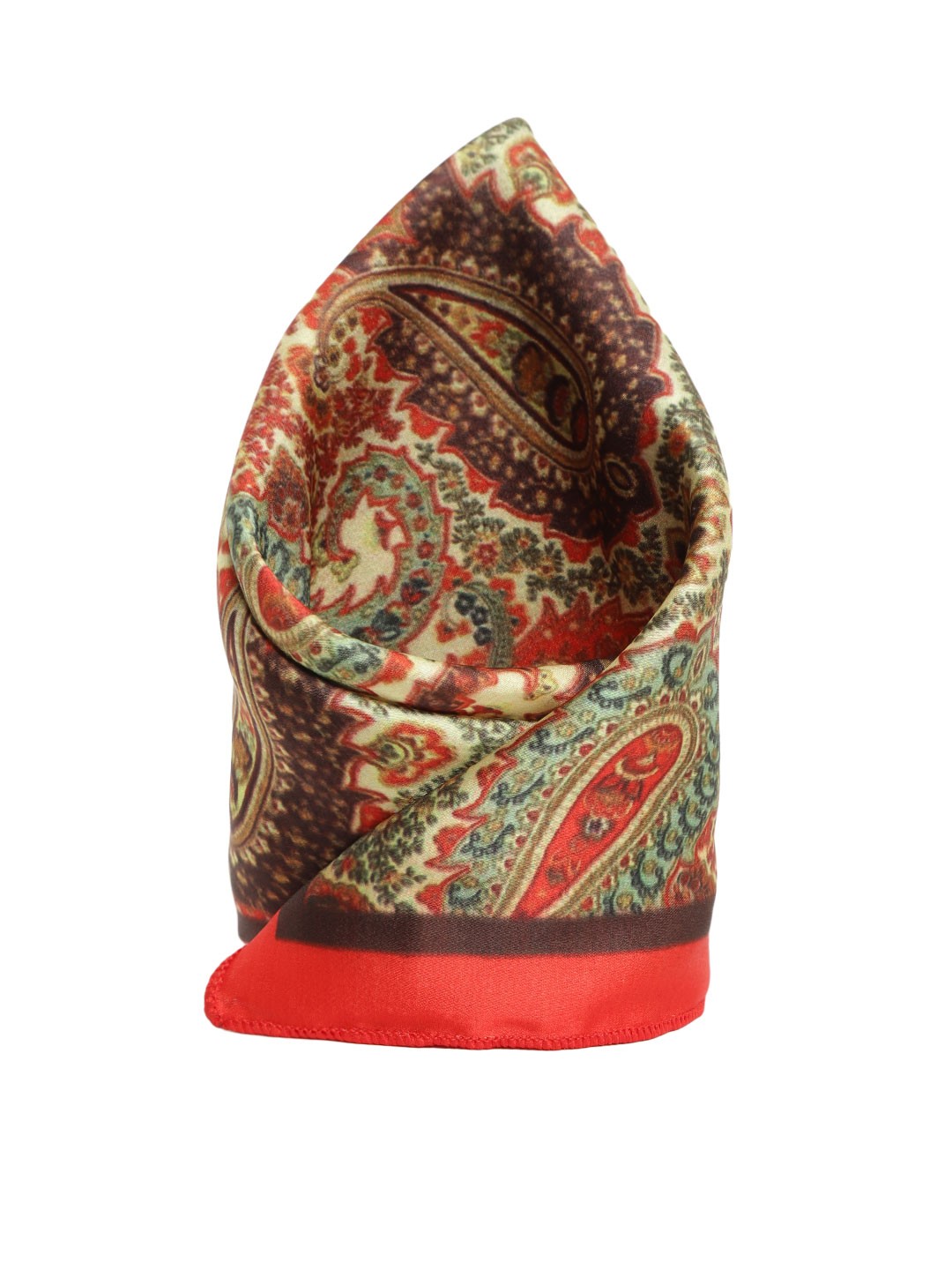 

Sojanya Men's Multi Coloured Paisley Printed Satin Pocket Square