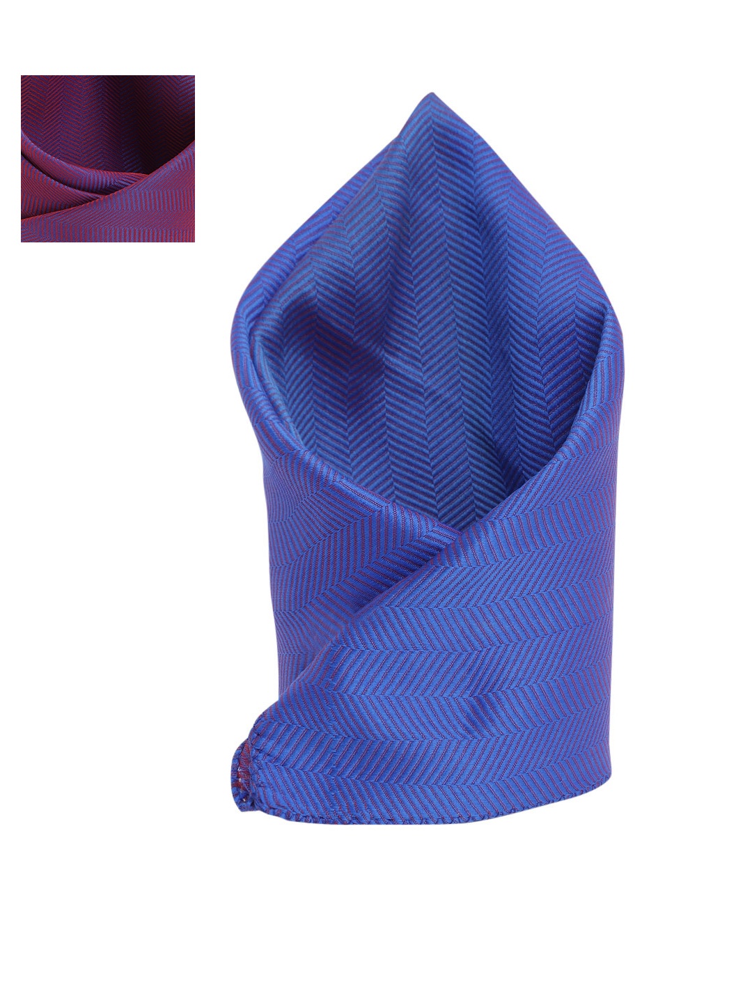 

SOJANYA Men Blue Geometric Print Reversible Satin Pocket Square