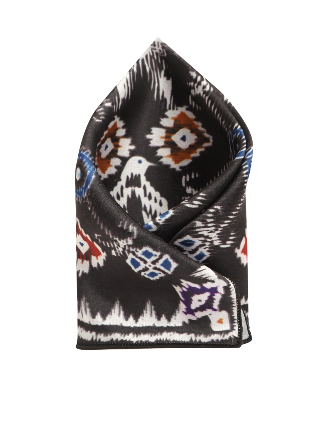 

SOJANYA Men Black & White Printed Satin Pocket Square